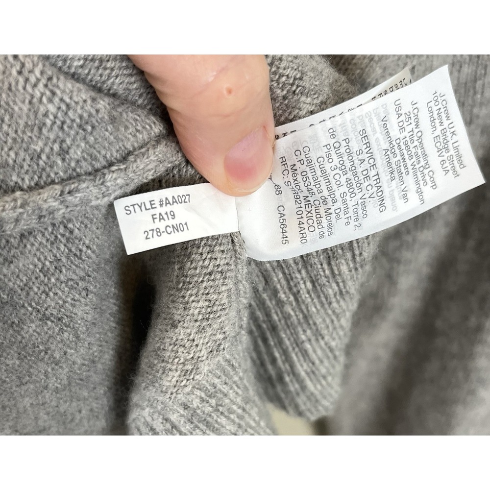 J Crew Men's Lambswool Sweater Sz Lg Gray Crewneck Pullover Cozy - Picture 5 of 10